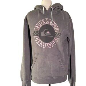 Quiksilver Charcoal Hoodie with Pink Accents